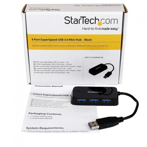 Startech ST4300MINU3B 4 Port SuperSpeed Mini USB 3.0 Hub