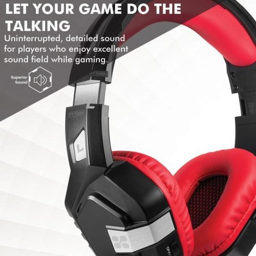 Promate Python Red Wired Gaming Headset with Extended Mic