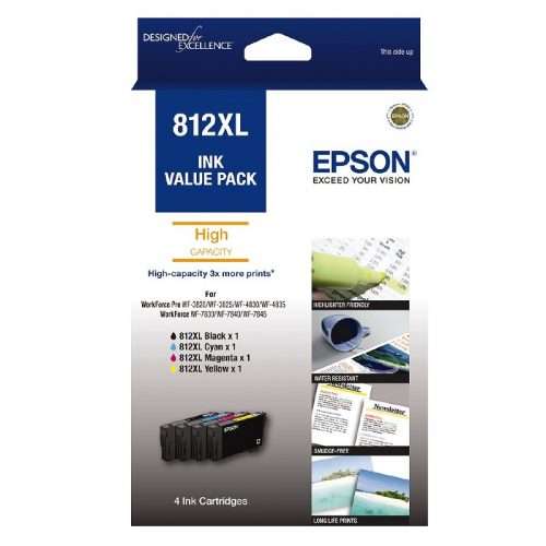 Epson 812XL Value Pack DURABrite Ultra Ink Cartridges