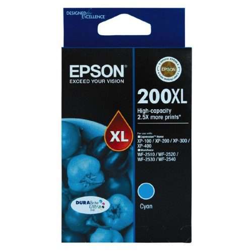 Epson 200XL Cyan High Yield DURABrite Ultra Ink Cartridge C13T201292