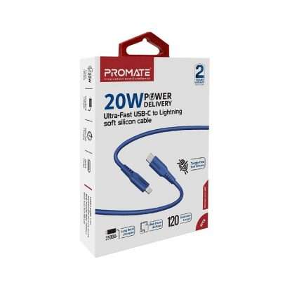 Promate USB-C Lightning Cable - 1.2m 20W (POWERLINK-120.BL)