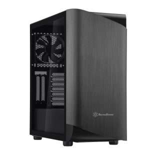 SilverStone ATX Mid Tower Case (Black) - SETA A1 Series, Tempered Glass Side Panel, Front I/O, No PSU (SST-SEA1TB-G)